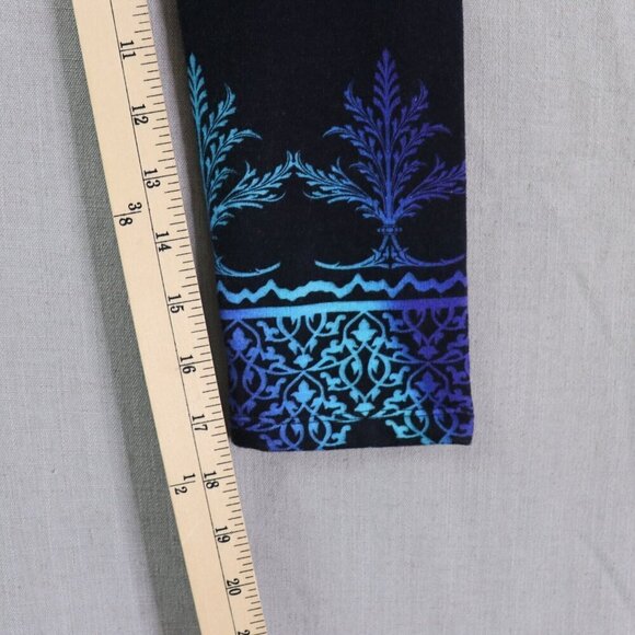 Pashma Arte Hoodie Women’s M Black Blue Cotton Fleece Hand Dyed Print NWT - Picture 14 of 16